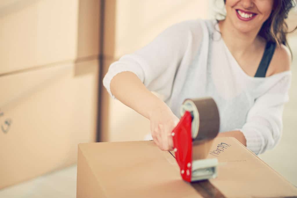 woman packing