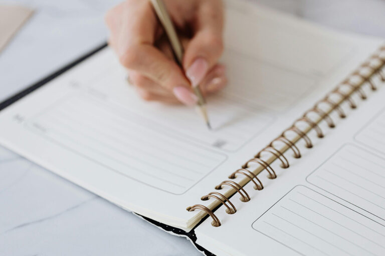 writing in planner